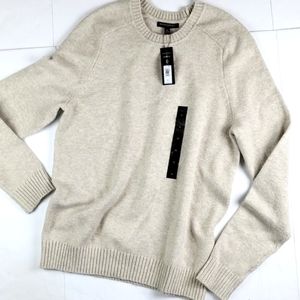 NWT Banana Republic Factory Cozy  Crew Neck Pullover Sweater Oatmeal Cream